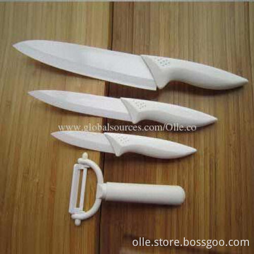 8 Inch Colorful ABS and TPR Coating Handle Ceramic Blade Chef Knife